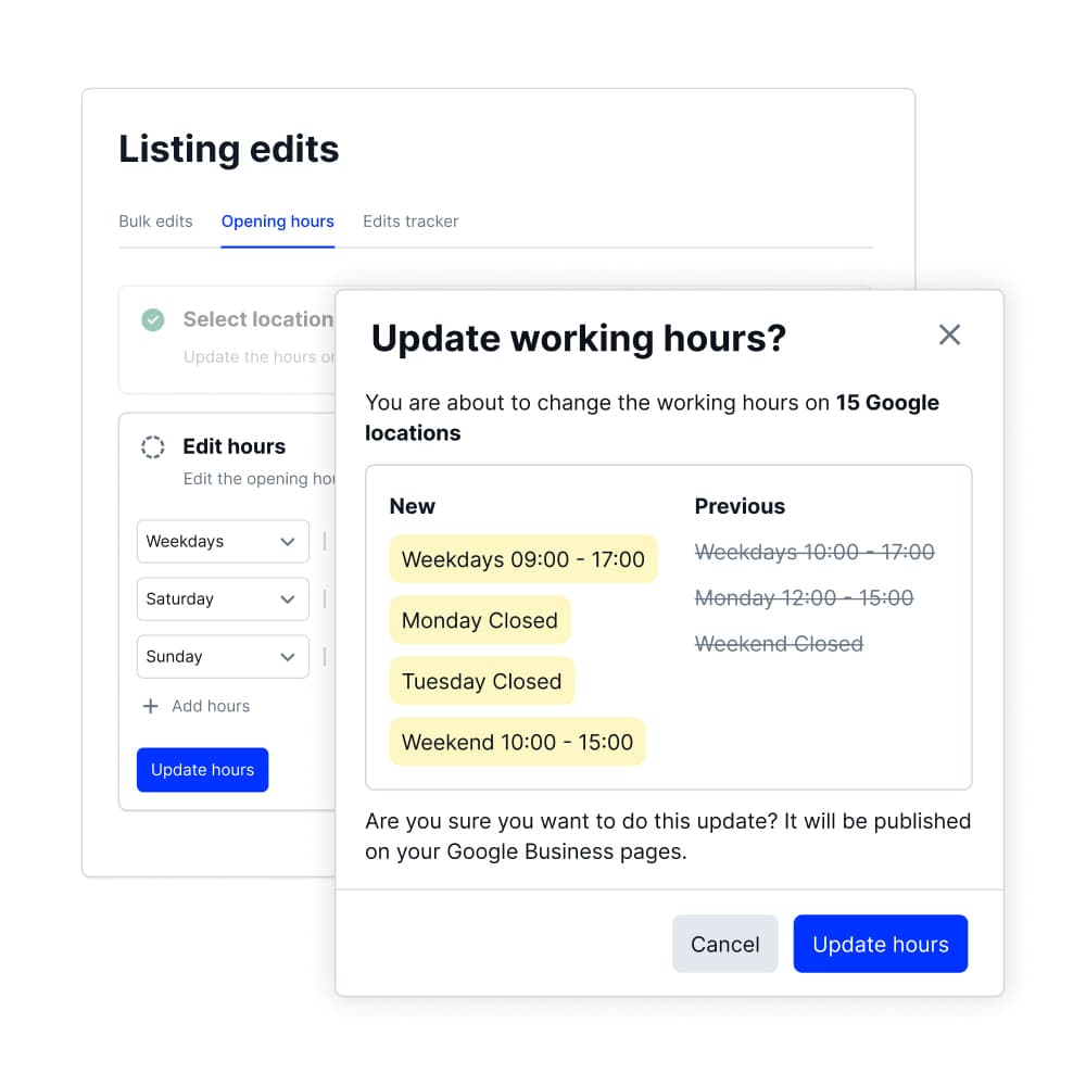 Bulk edit business hours across GBP profiles