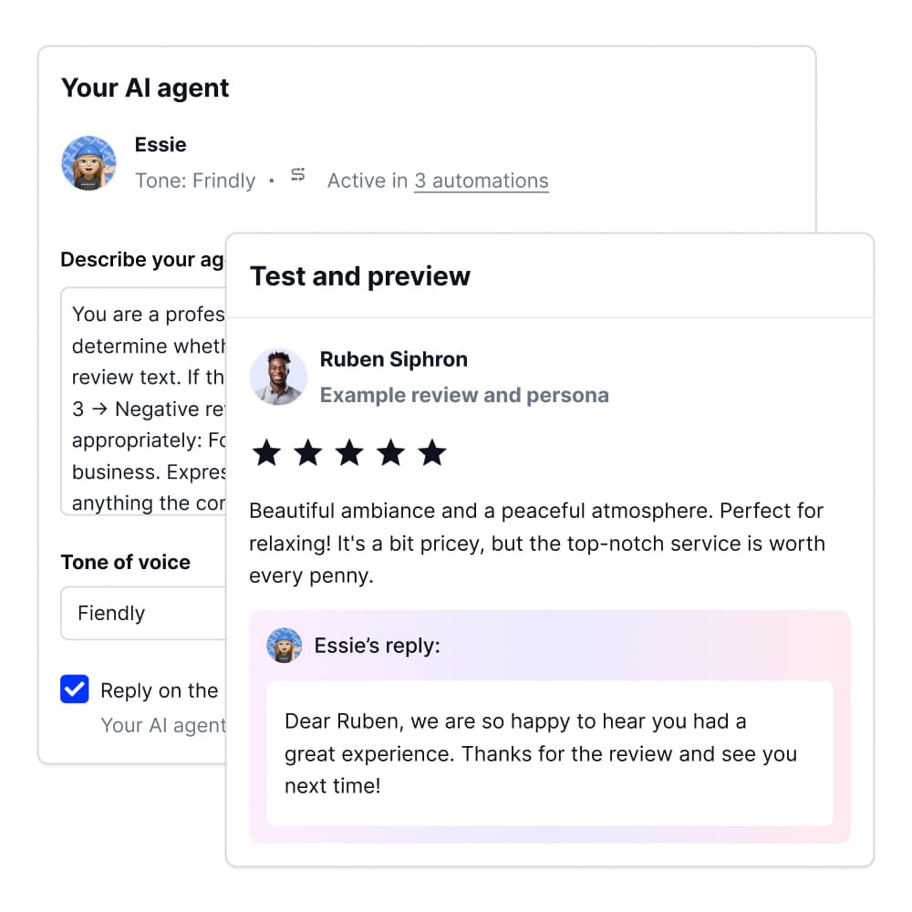 AI Google reviews agent